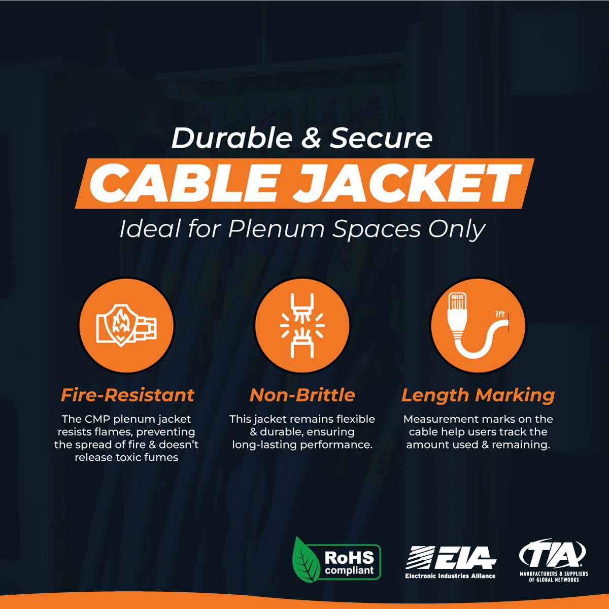 Cat6 CMP Plenum | 1000ft | 23AWG CCA | UTP | 550MHz | White High-performance CCA option — Fluke tested up to 100 meters.