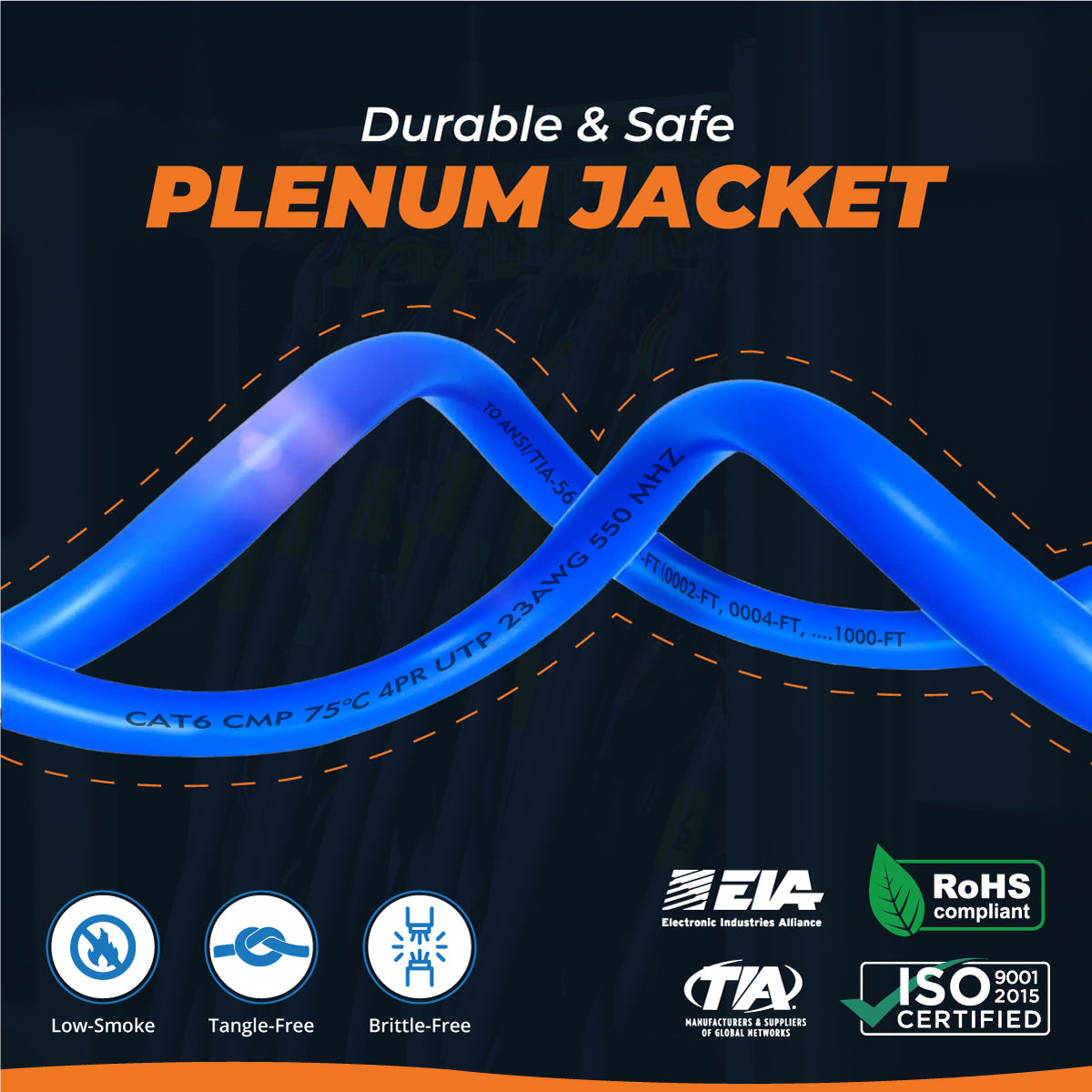 Cat6 CMP Plenum | 1000ft | 23AWG CCA | UTP | 550MHz | White High-performance CCA option — Fluke tested up to 100 meters.